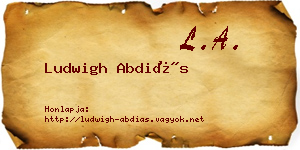 Ludwigh Abdiás névjegykártya